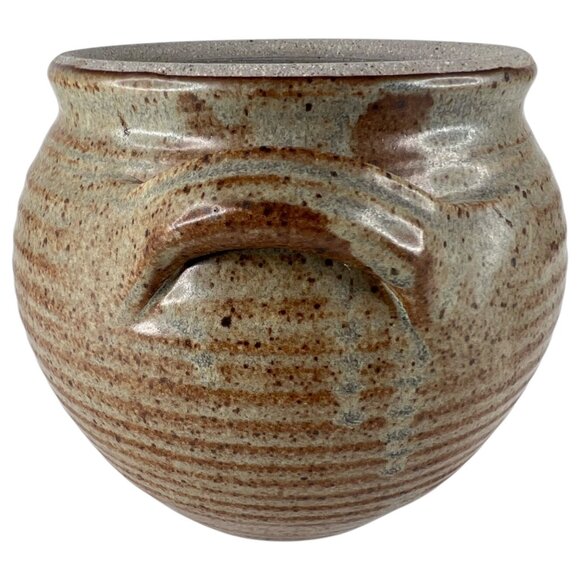 Vintage Hand Thrown Studio Pottery Stoneware Small Lidded Casserole Dish Handles - Picture 7 of 11